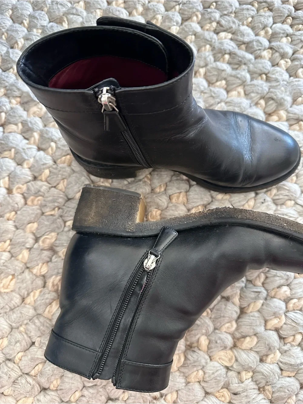CHANEL CC TURN LOCK BLACK LEATHER SHORT ANKLE BOOT SHOE size 37